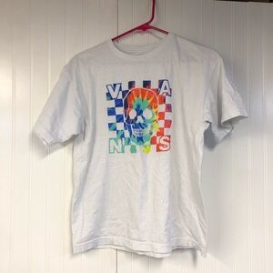 Vans White Graphic T-Shirt with Colorful Skull Design Crewneck XL Short Sleeve
